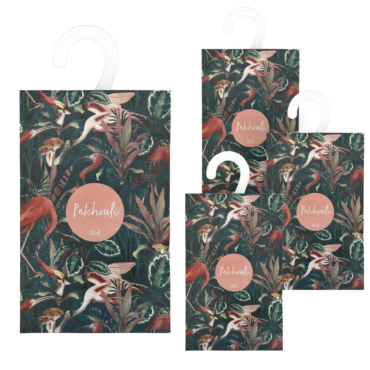 Willow and Belle Scented Hanging Sachet - Set of 4 Patchouli - Jungle Green Design