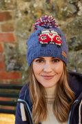 Happy Camper Bobble Beanie Denim