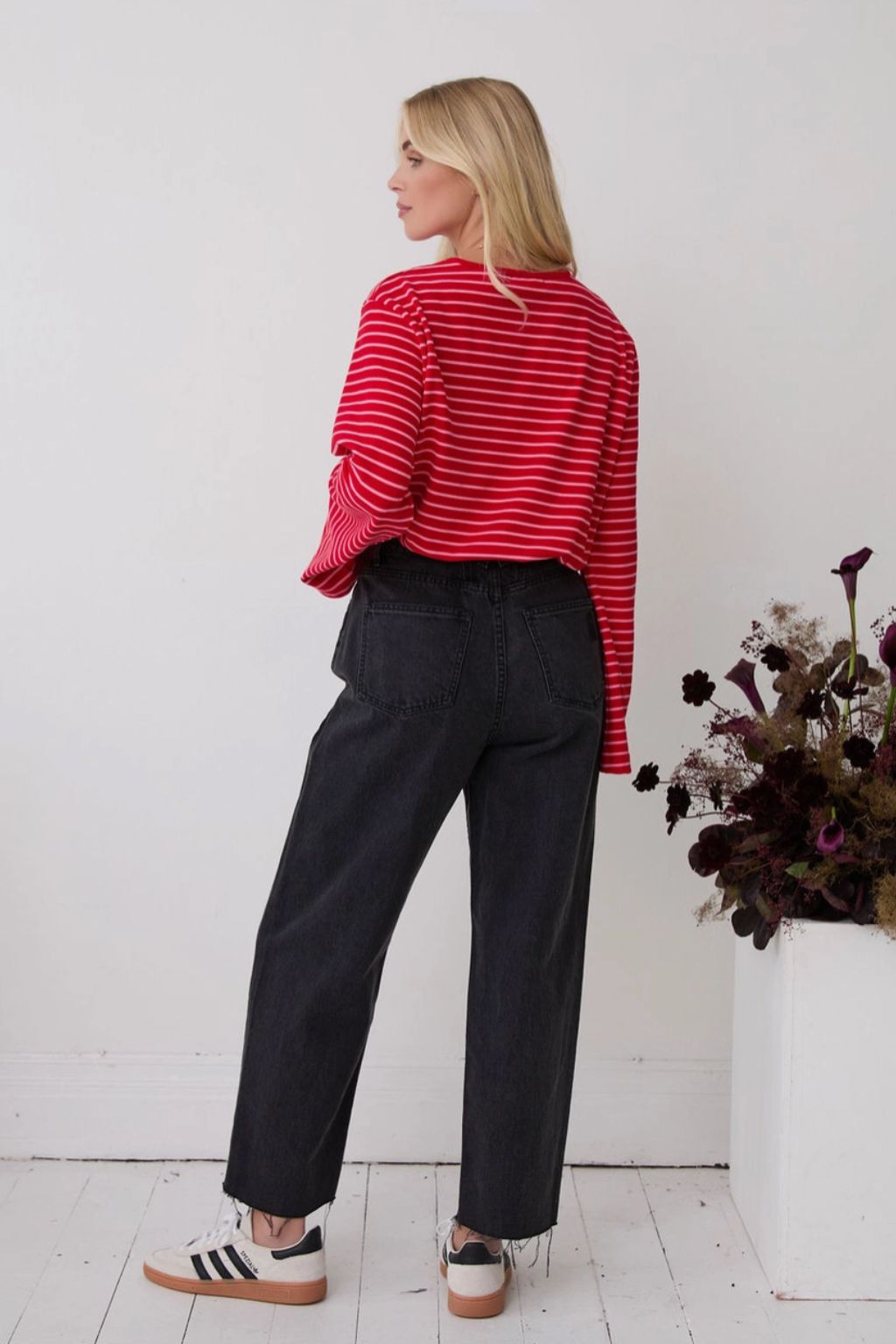 Celine Stripe Super Soft Top - Red