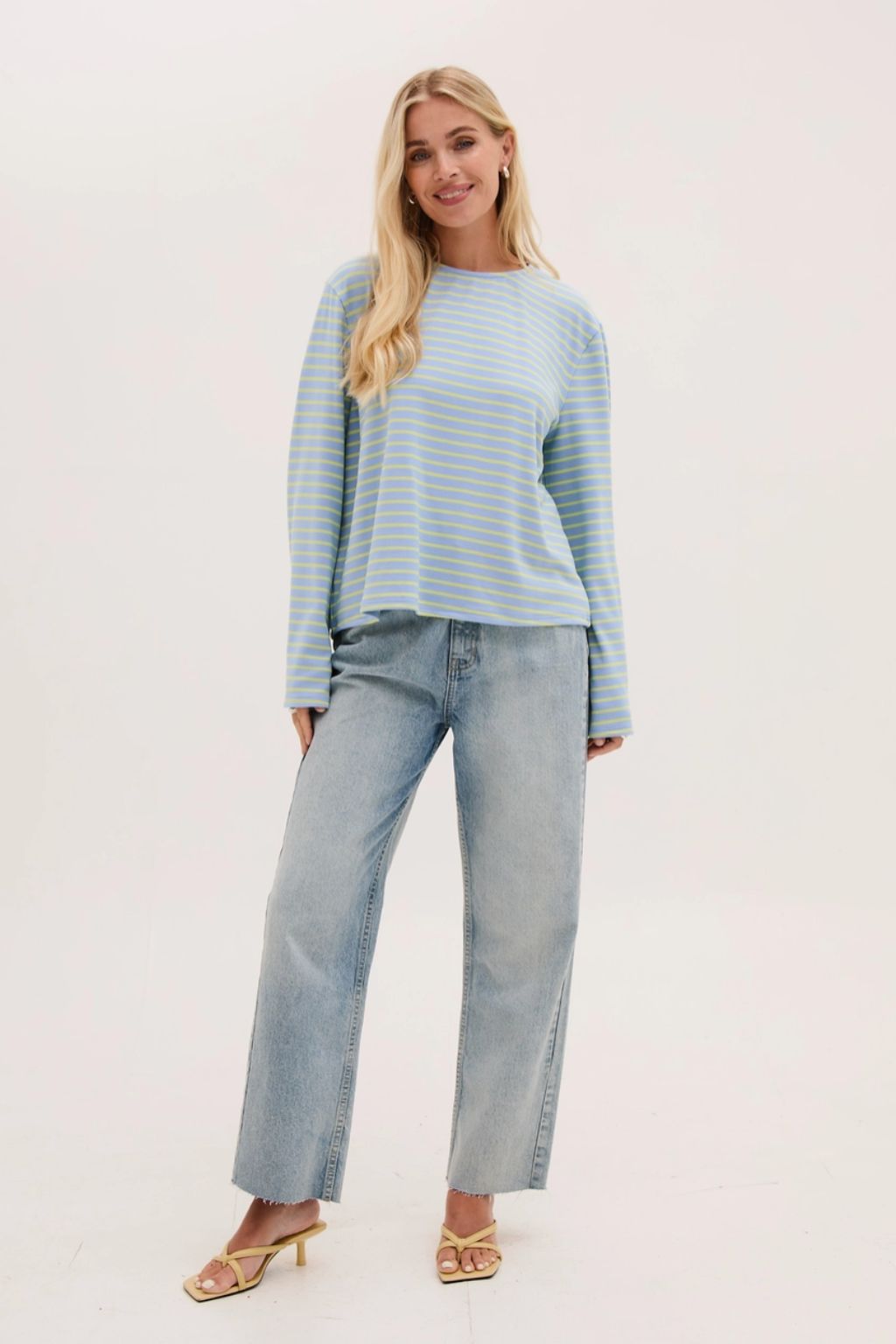 Celine Blue & Yellow Stripe Super Soft Top - Blue&Yellow