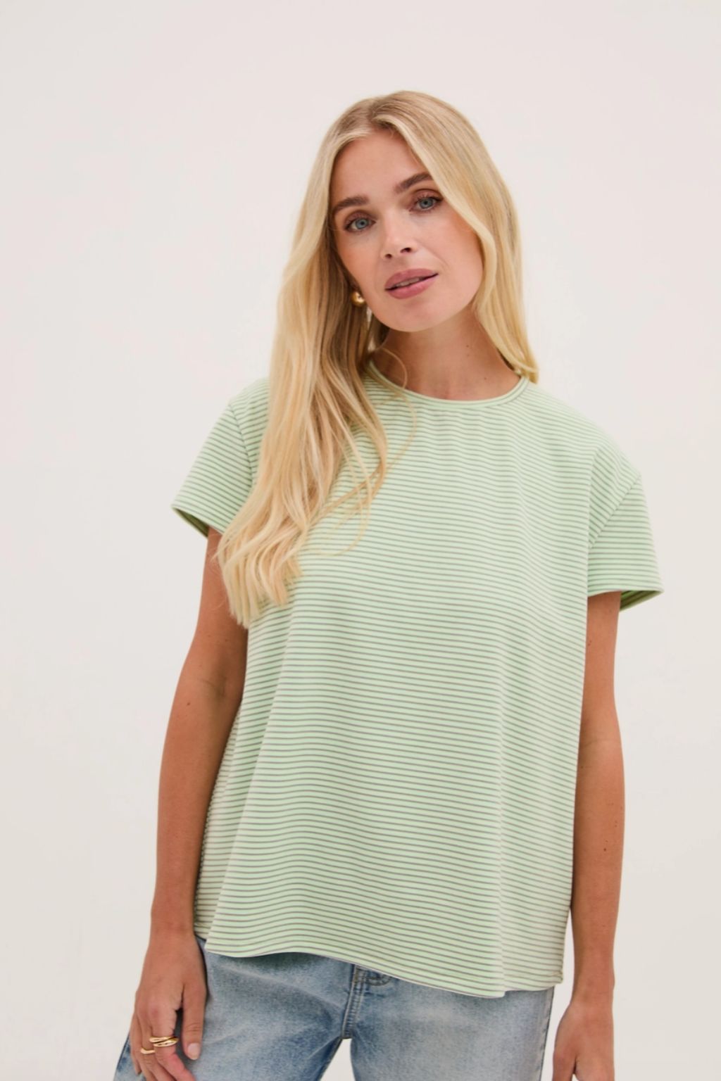 Mimi Stripe Super Soft Top - Mint Green