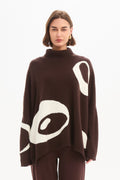 Retro Circle Print Knit - Chocolate/Cream