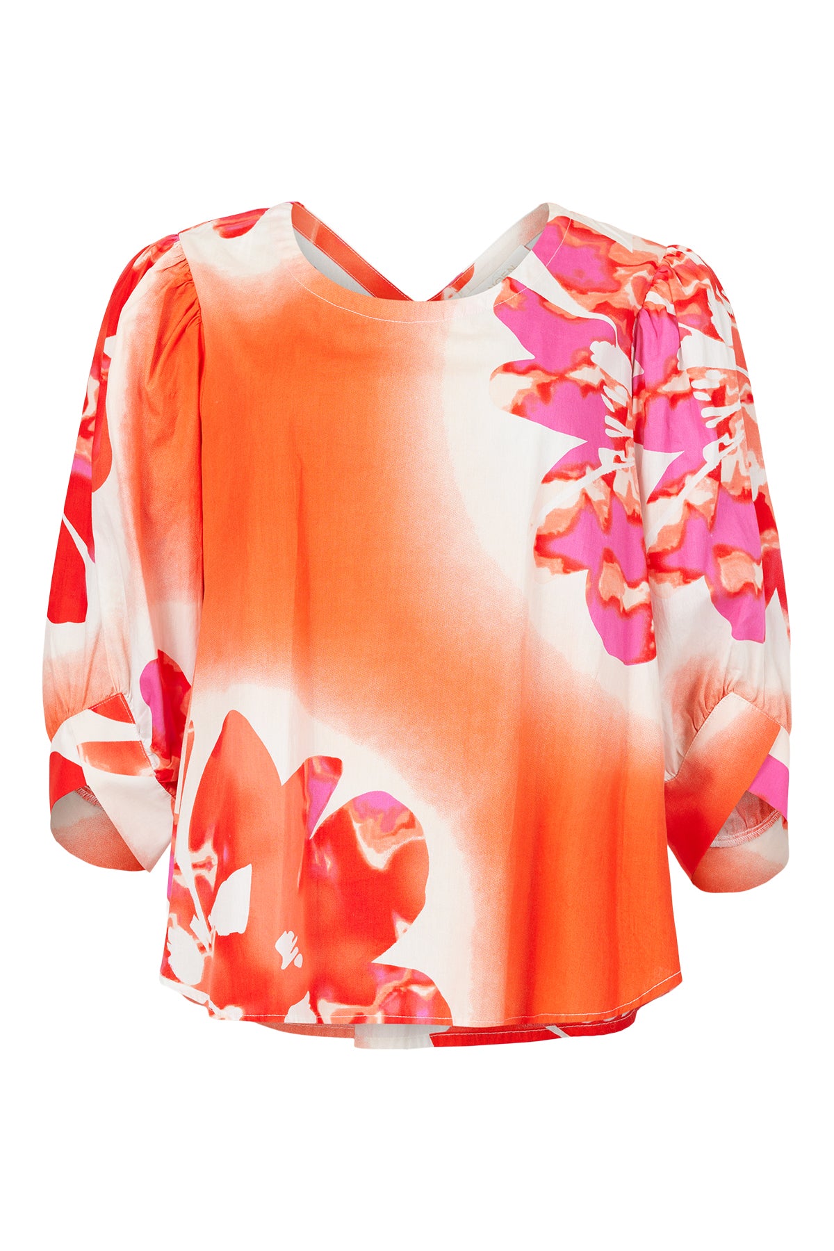 Hibiscus Top - Orange/Pink