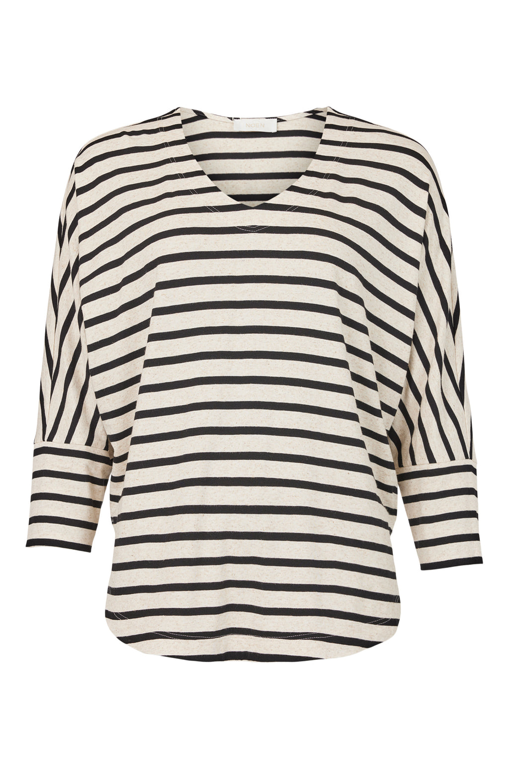 Steffani Stripe Top - Black/Cream Marl