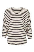 Steffani Stripe Top - Black/Cream Marl