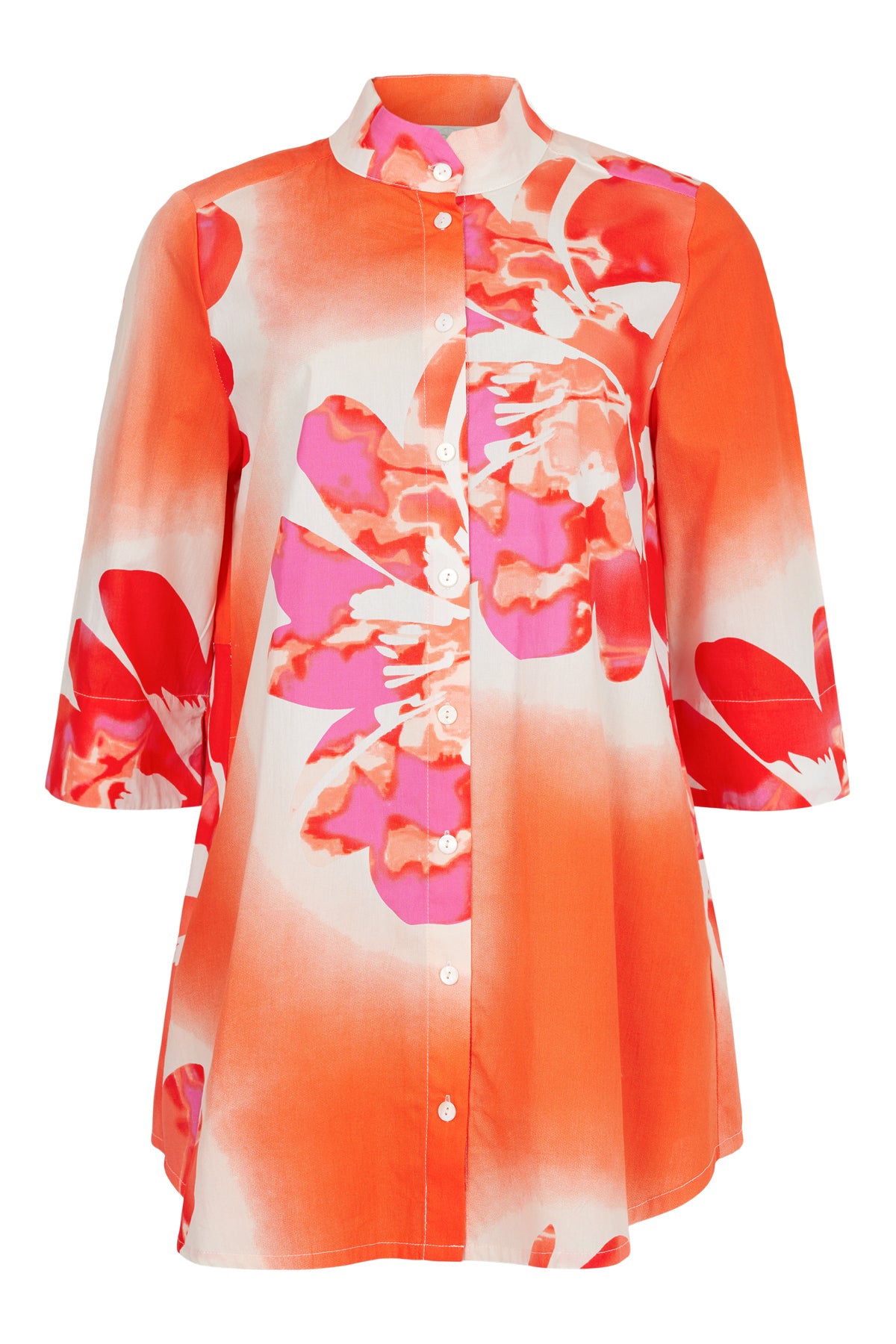 Hibiscus Shirt - Orange/Pink