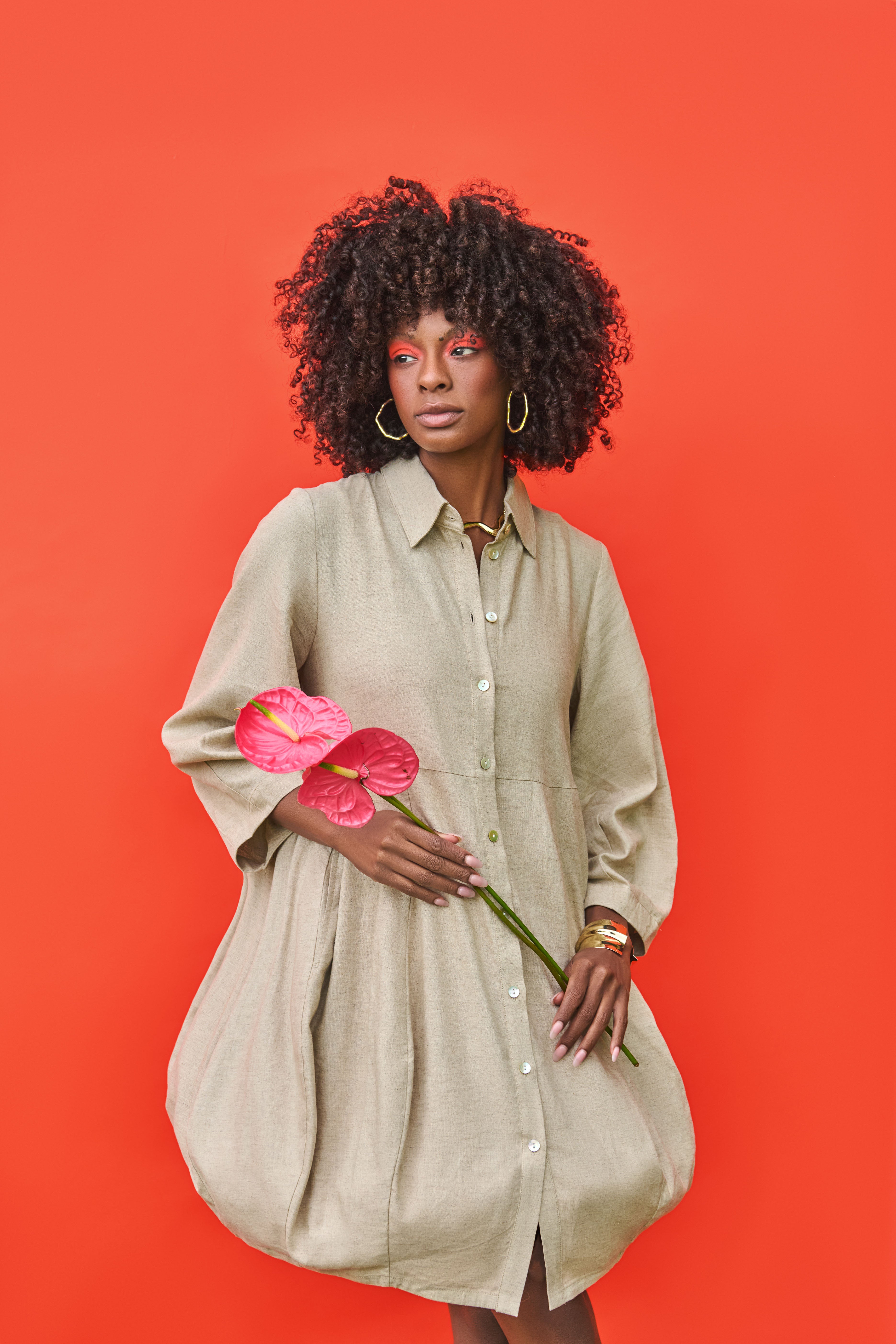 Tulip Linen Shirt - Hessian
