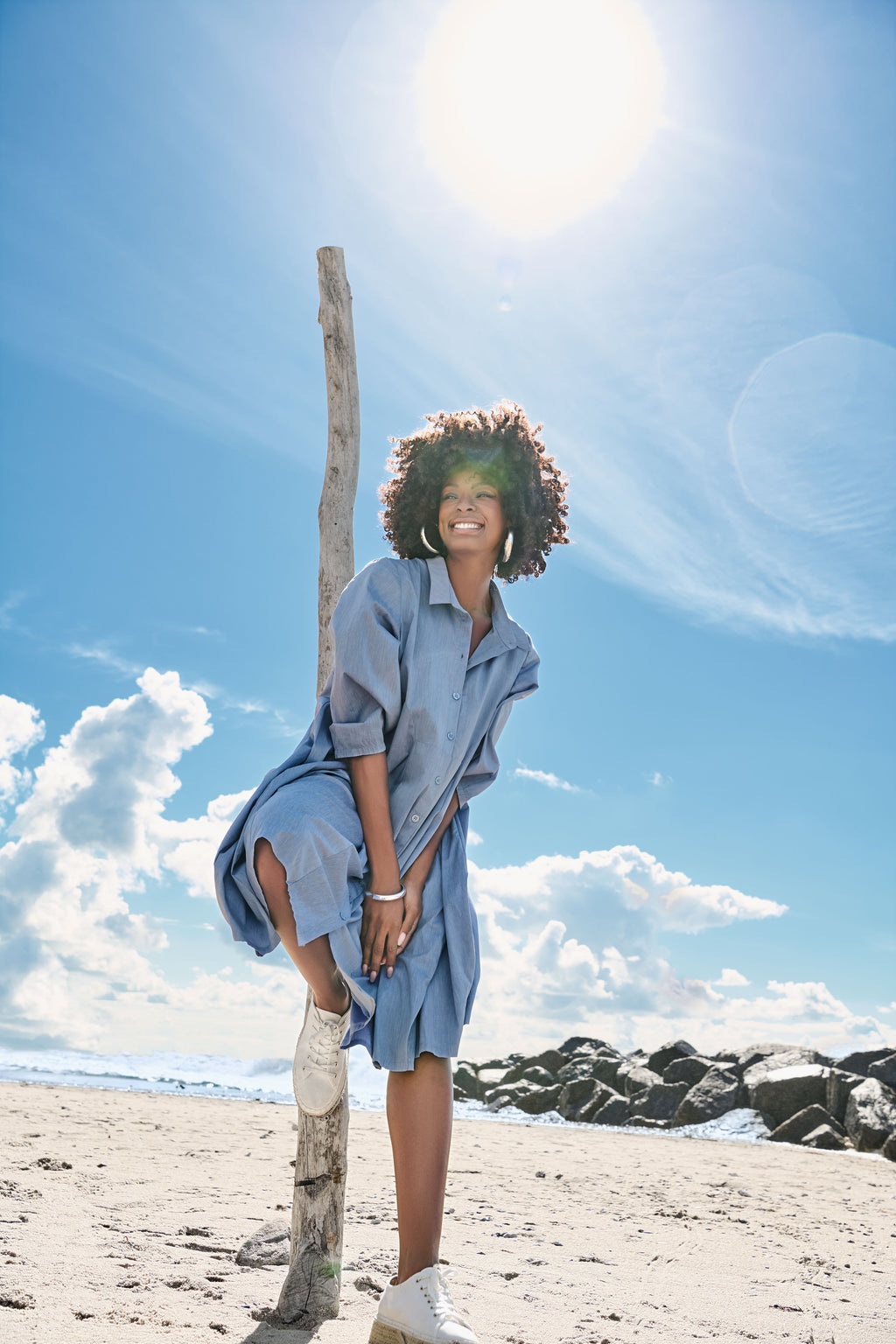 Tulip Shirt Dress - Chambray
