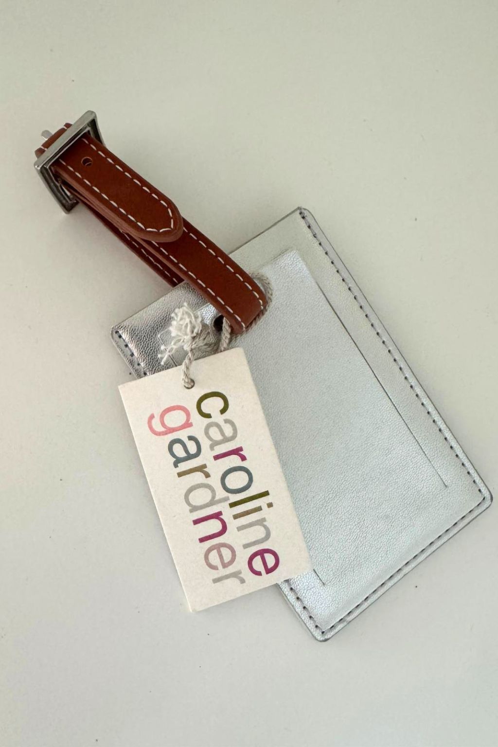 Embossed Silver Luggage Tag