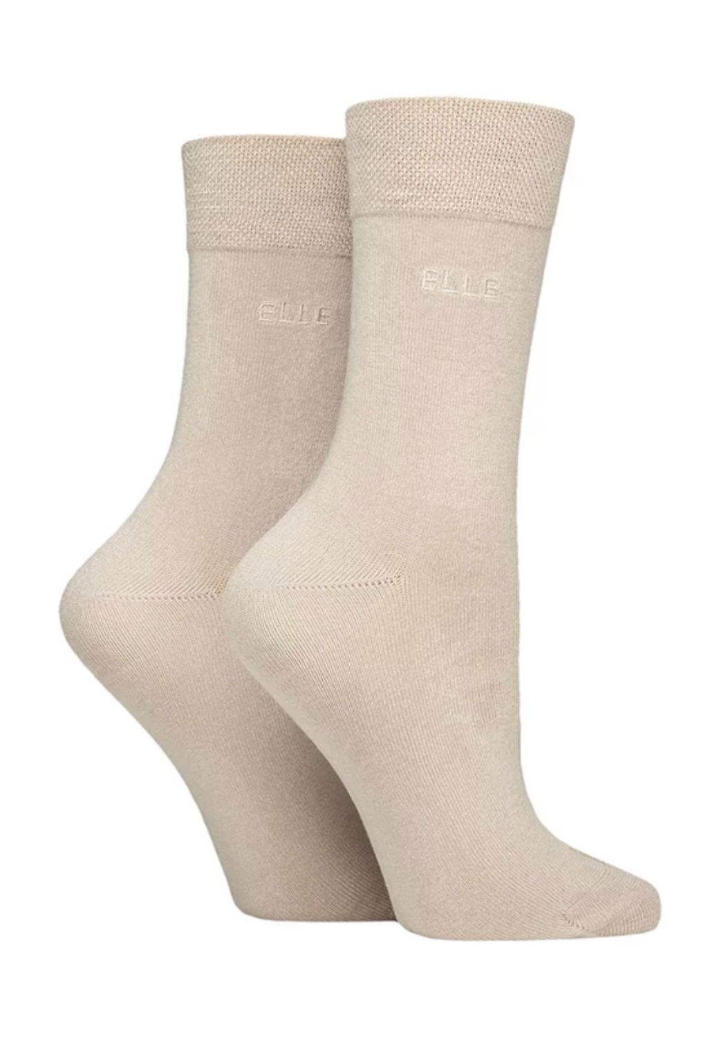 Womens Bamboo Plain Sock 2-Pair - Neutral