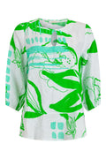 Palm Print Blouse - Green/White
