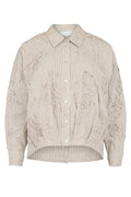 Caramel Stripe Blouse - White/Beige