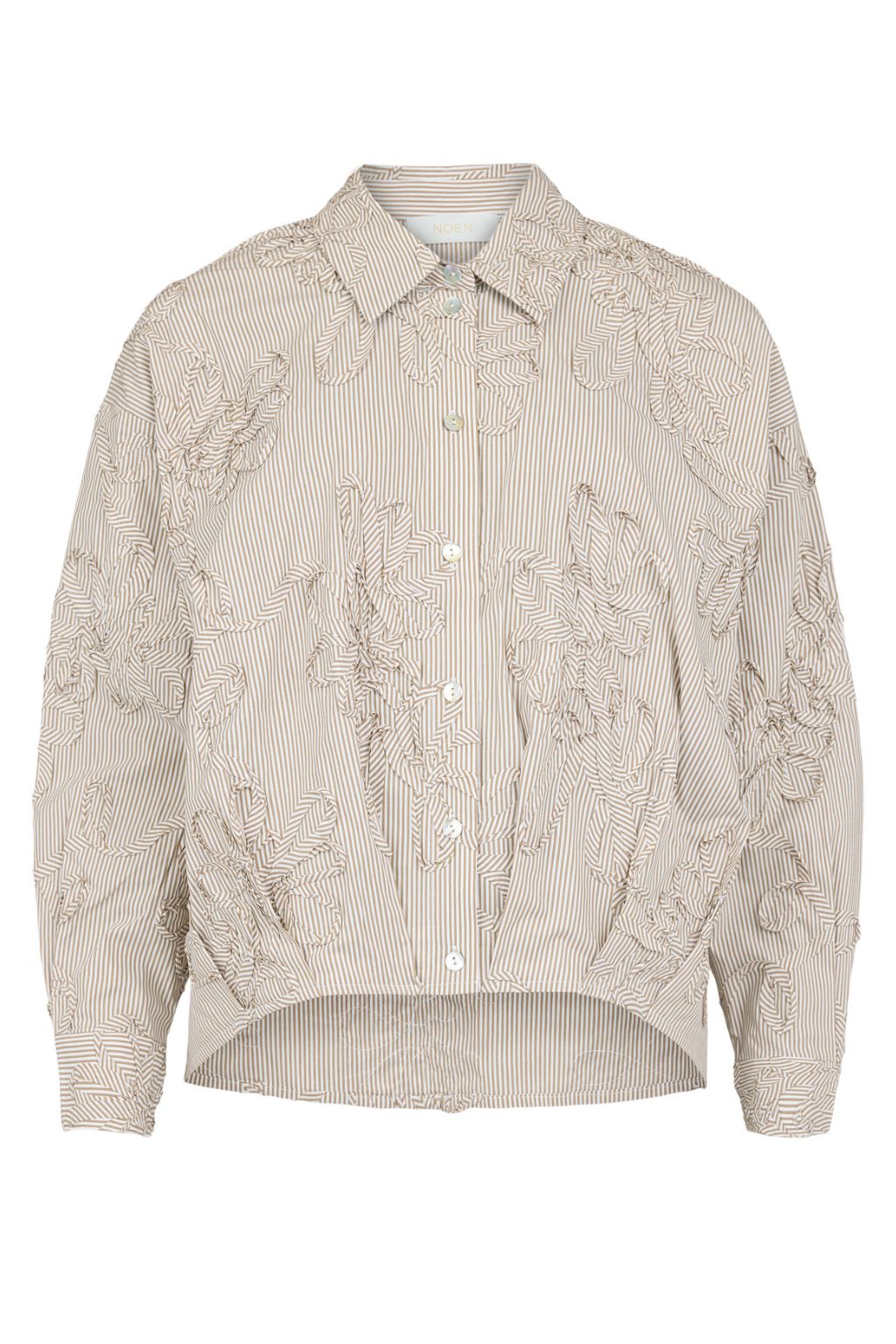 Caramel Stripe Blouse - White/Beige
