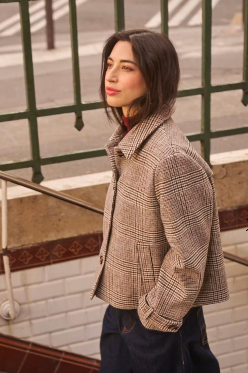 Georg Short Coat - Grey Check