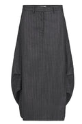 Pinstripe Bubble Skirt - Dark Grey Marl/Caramel Stripe