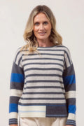 Wool Yak Stripe Jumper - Charcoal Combo