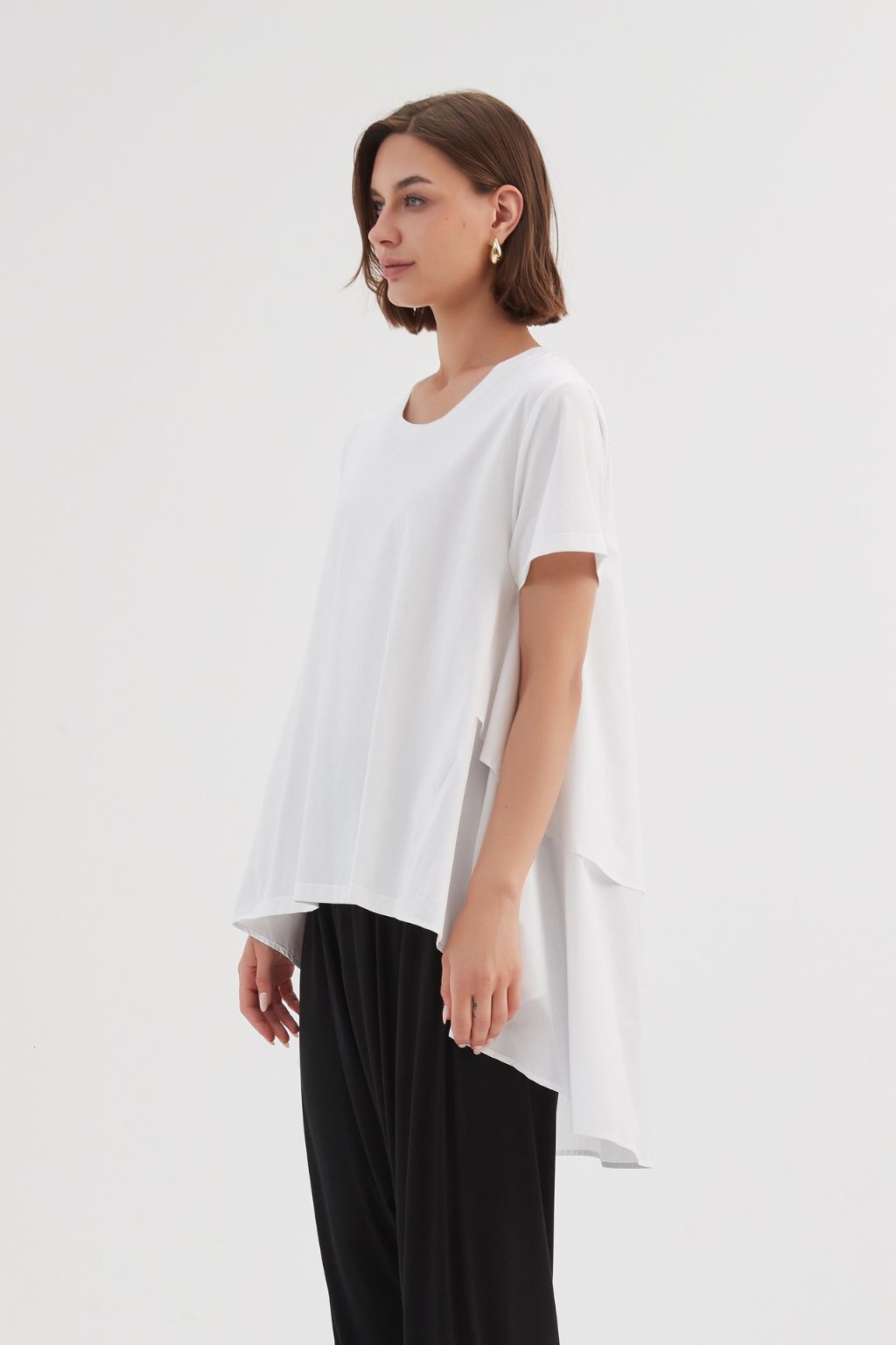 Tier Back Combi Tee - White