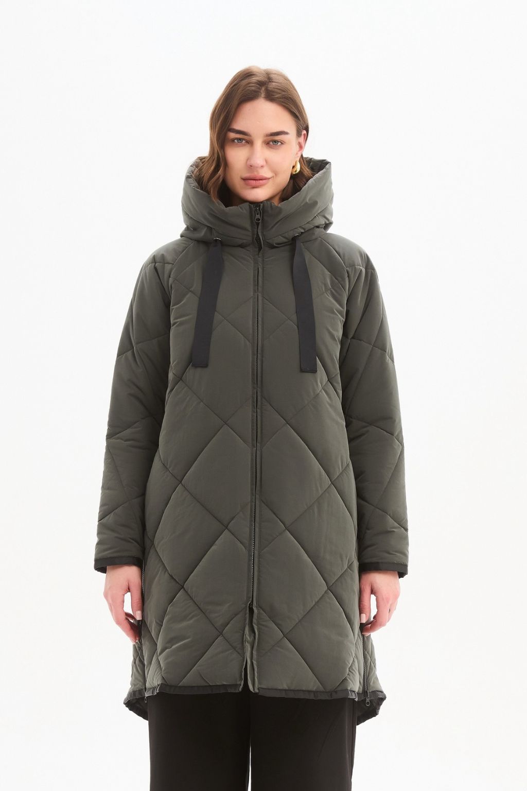 Zip Hem Coat - Steel
