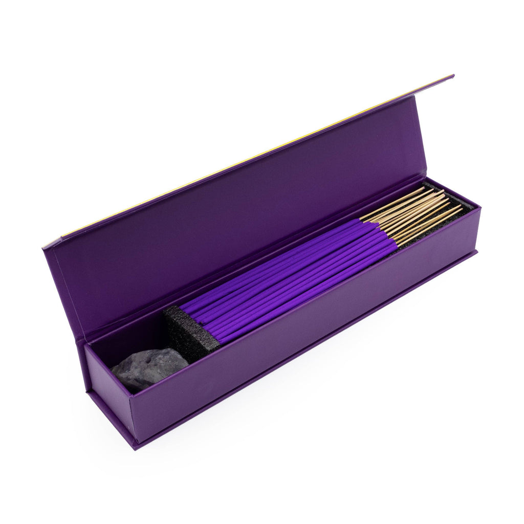 Strength Incense and Crystal Holder - Lavender & Eucalyptus Scent with Amethyst Crystal