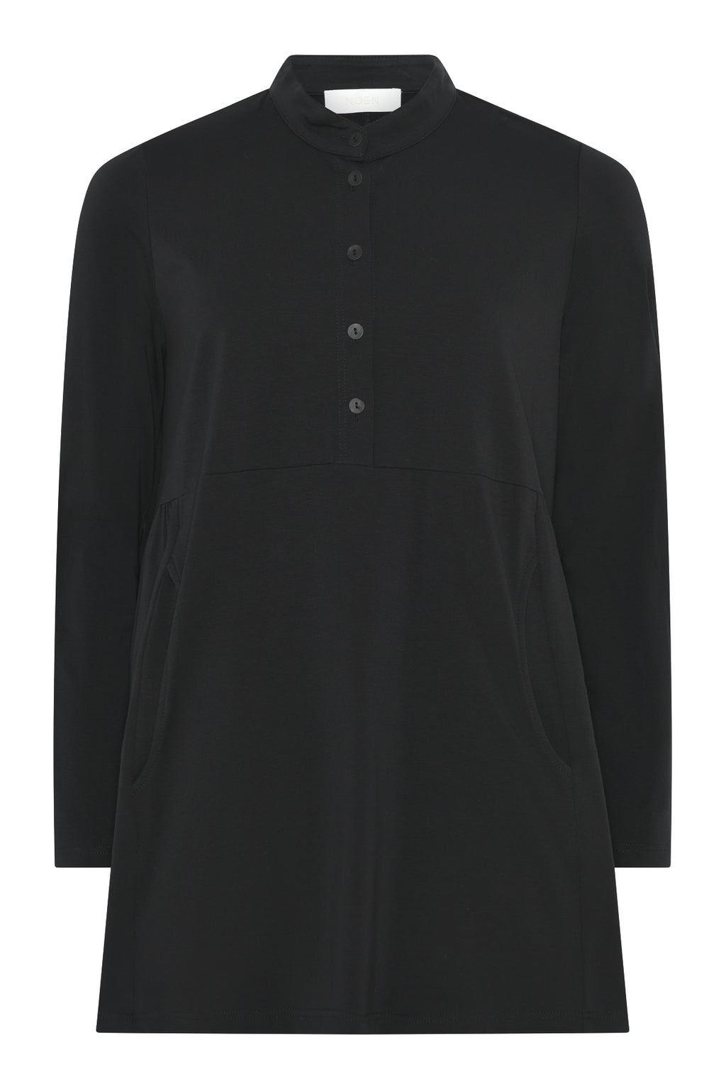 Half button Shirt - Black