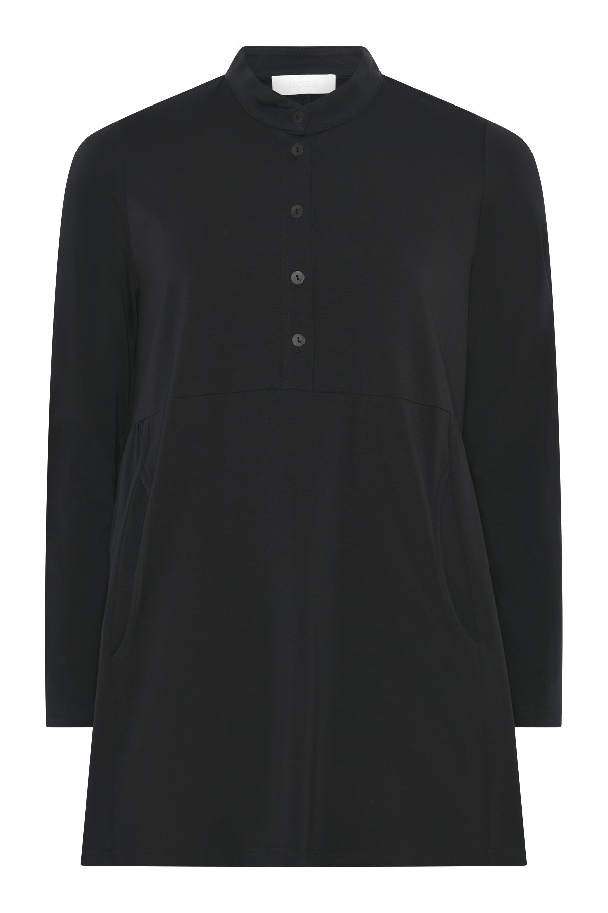 Half button Shirt - Black