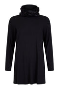 Ruffle Neck Top - Black