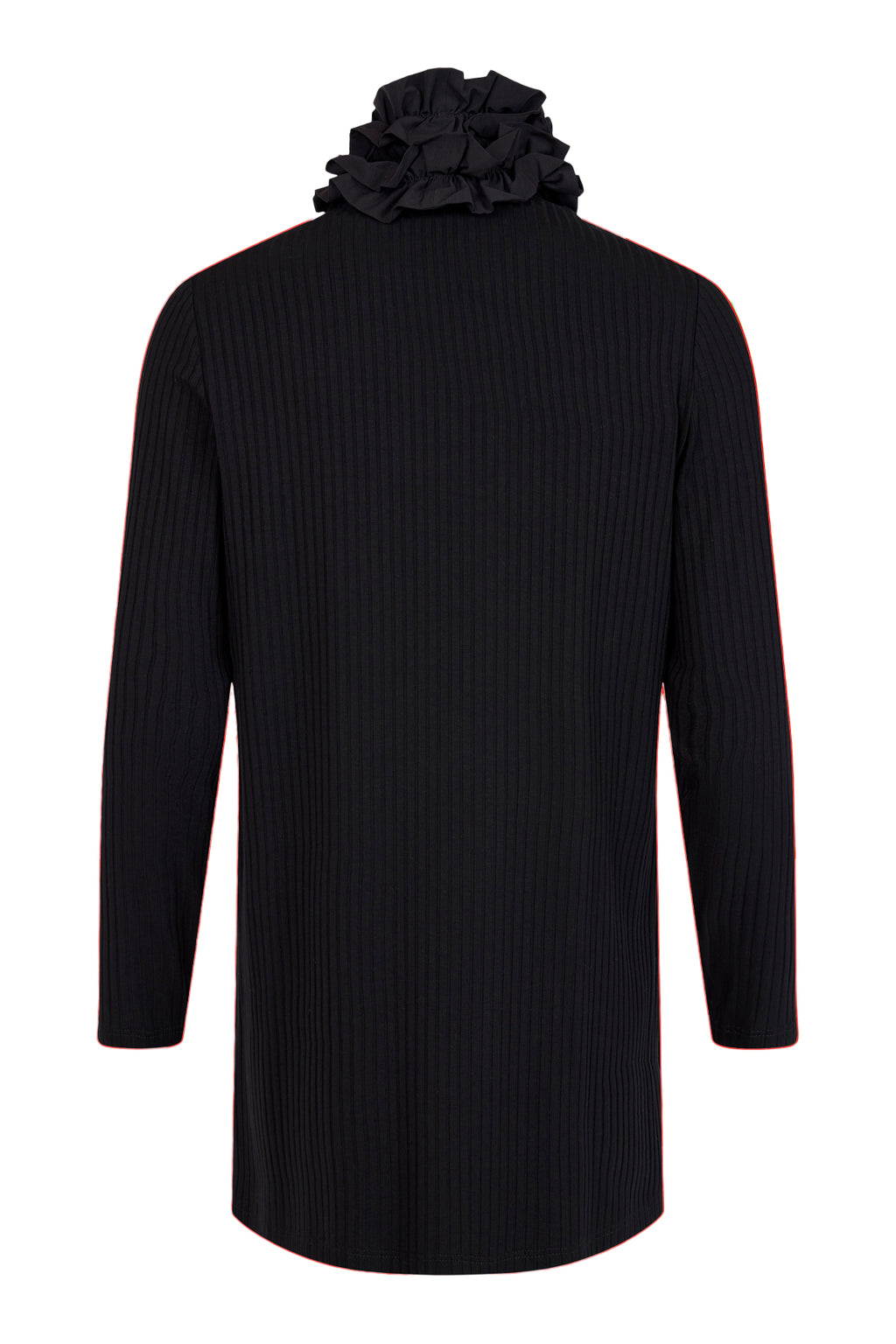 Ruffle Neck Top - Black