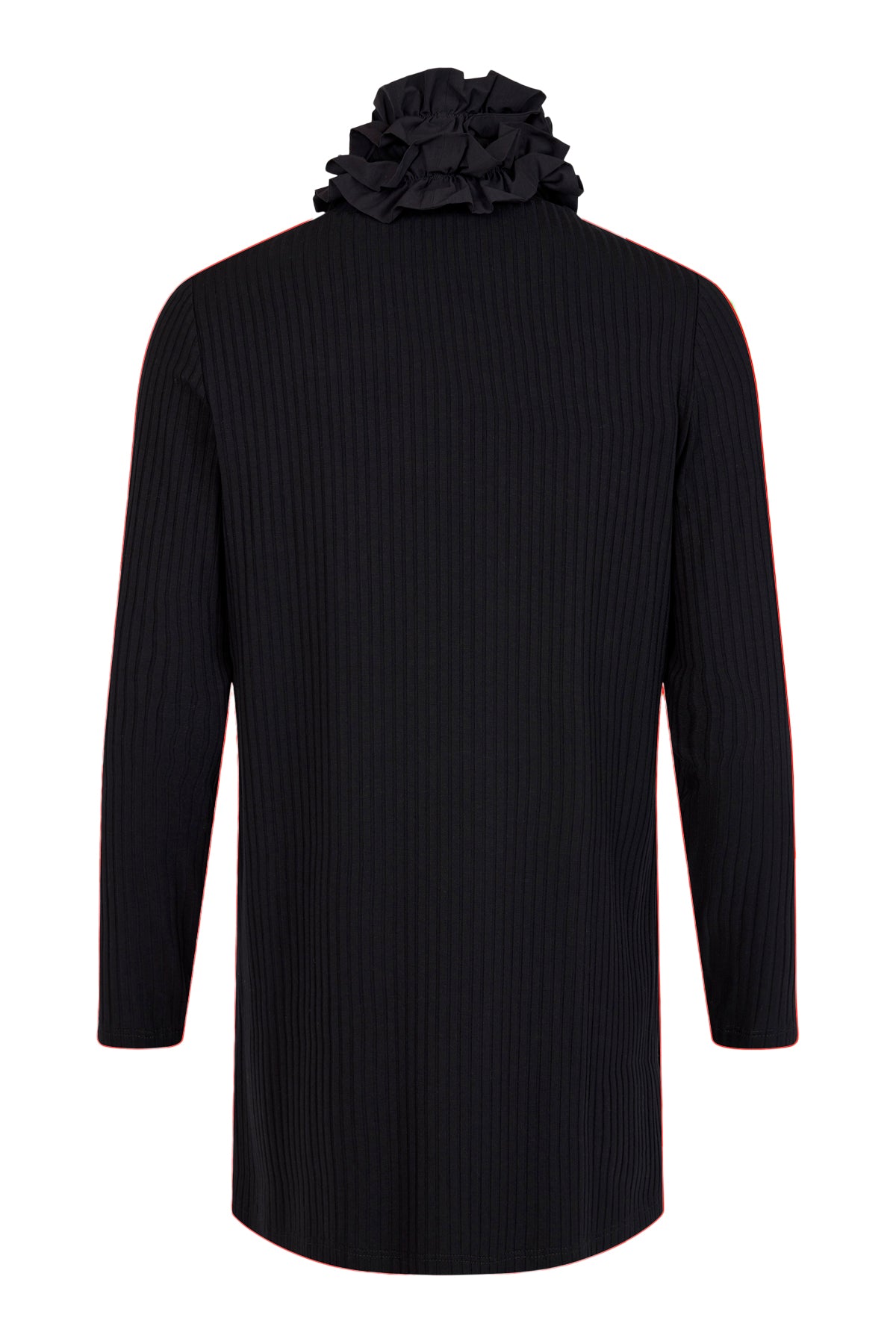 Ruffle Neck Top - Black