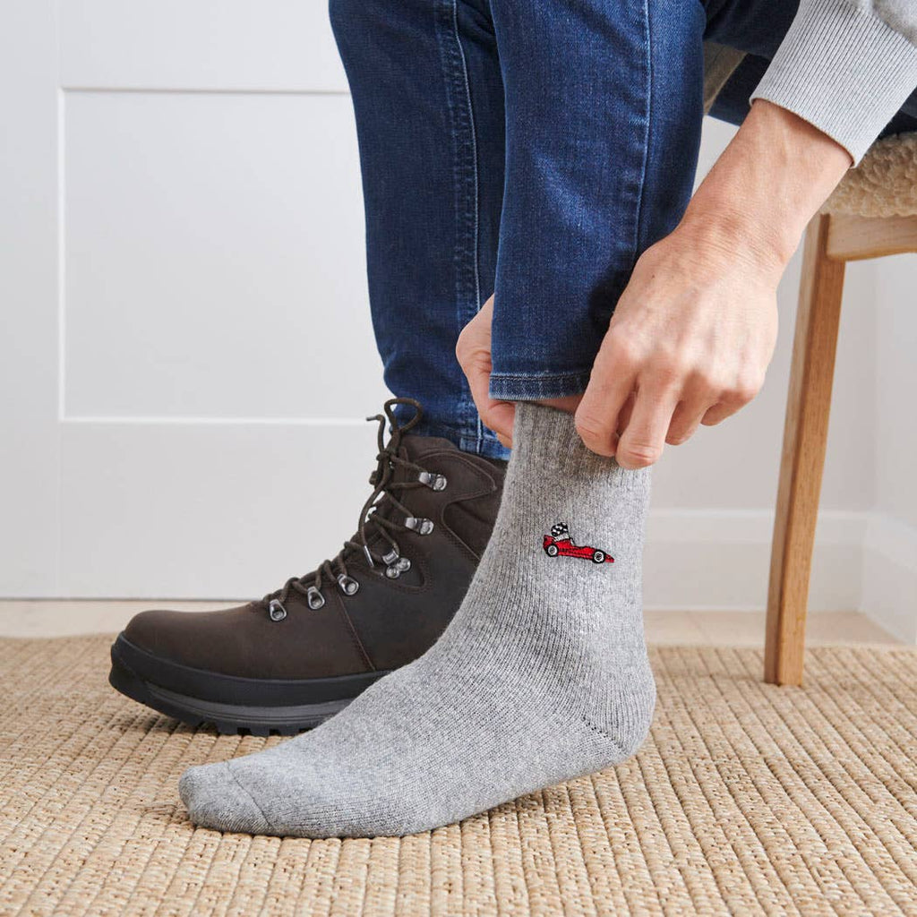 Motorsport Racing Car Wool Socks : Red