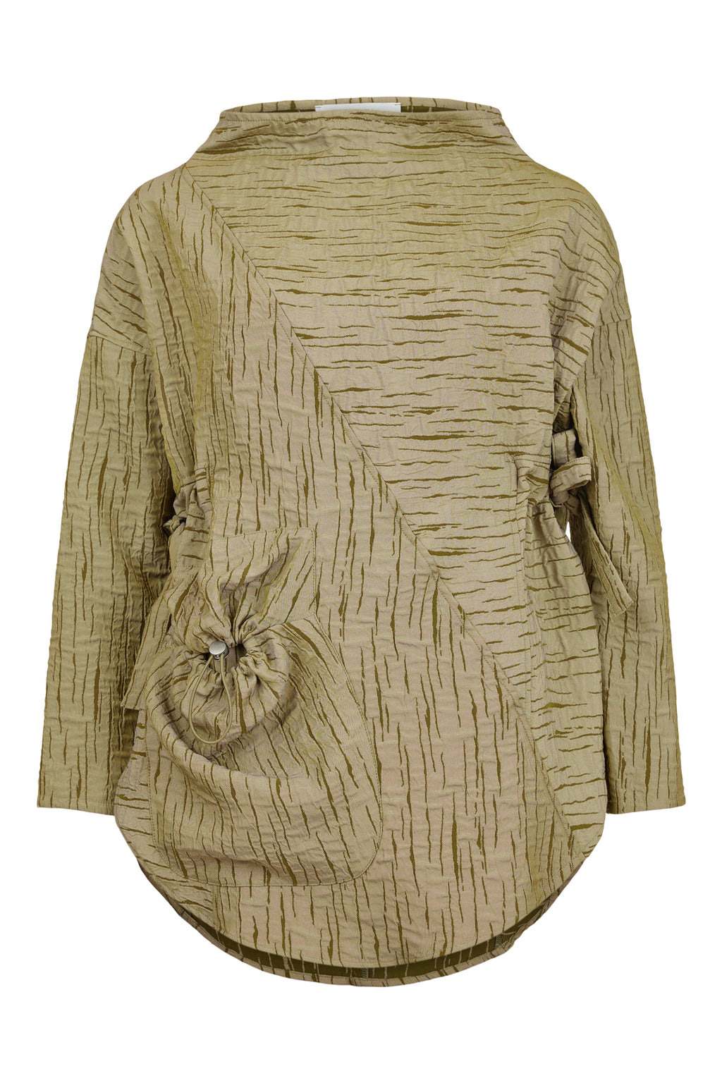 Futuristic Crinkle Top - Khaki