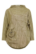 Futuristic Crinkle Top - Khaki