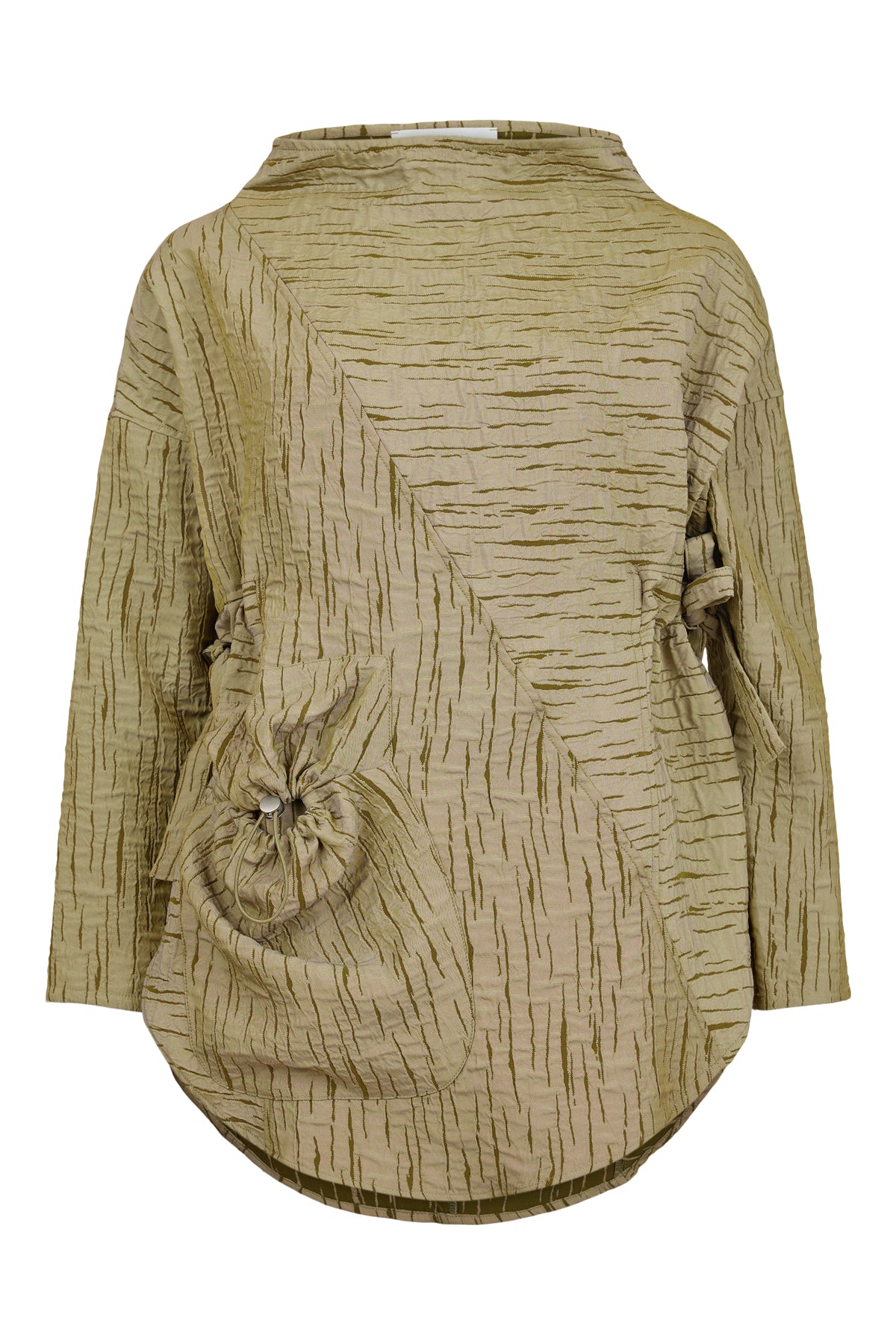 Futuristic Crinkle Top - Khaki