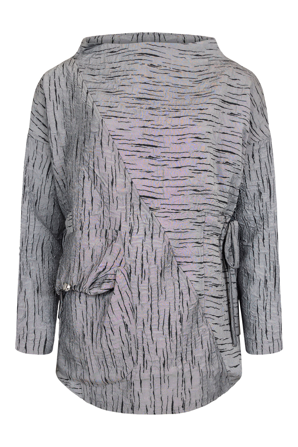 Futuristic Crinkle Top - Grey