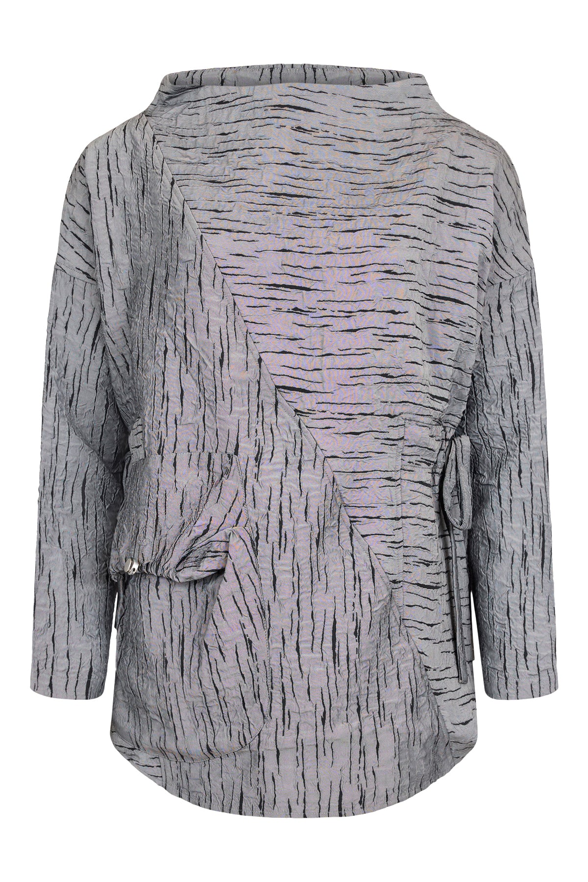 Futuristic Crinkle Top - Grey