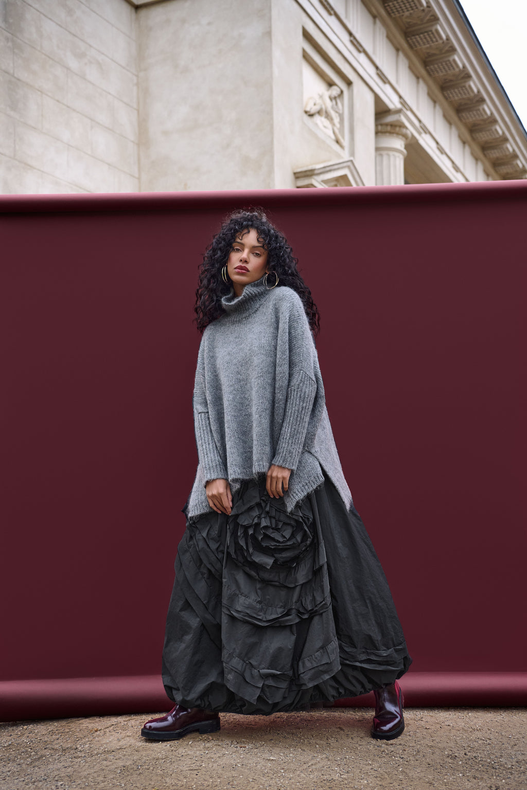 Over The Top Knit - Grey