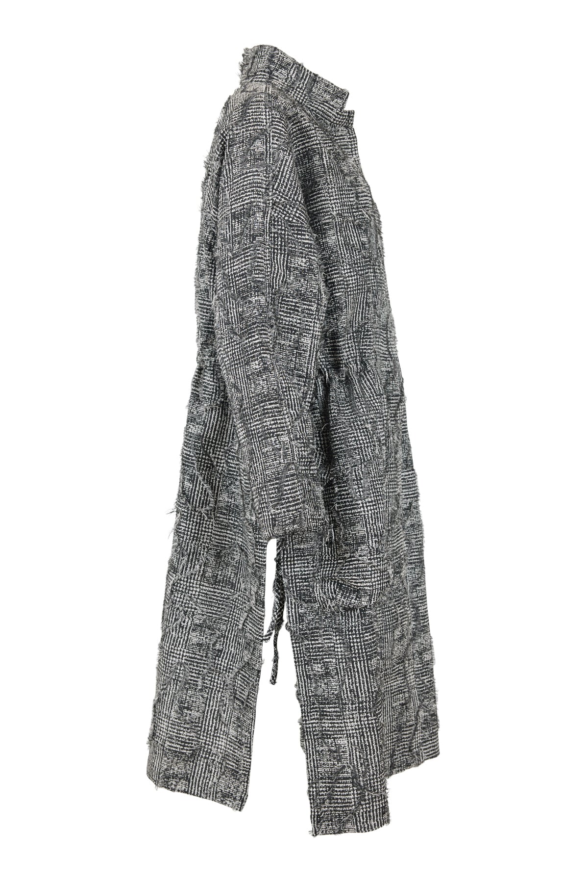 Fringe Jacket Long - Black/Grey