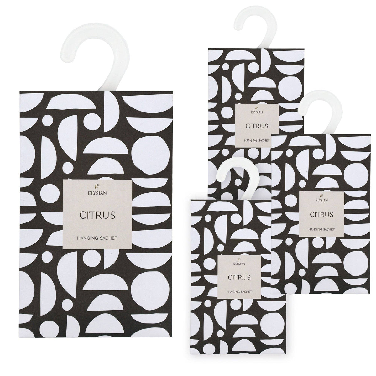 Elysian Scented Hanging Sachet - Set of 4 Citrus - Geometric Design