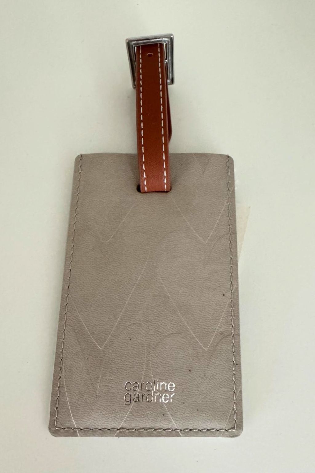 Embossed Silver Luggage Tag