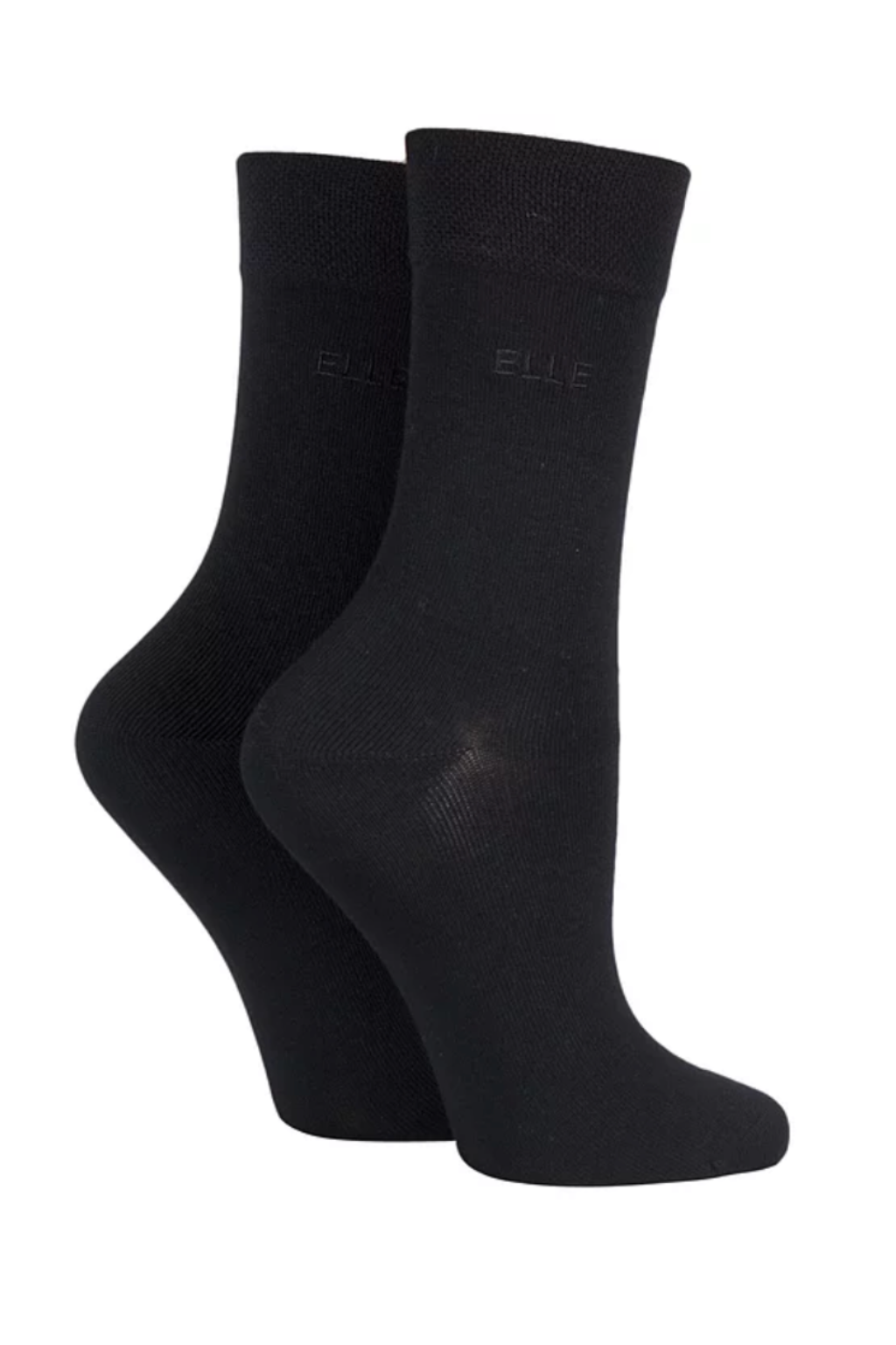 Womens Bamboo Plain Sock 2-Pair - Black