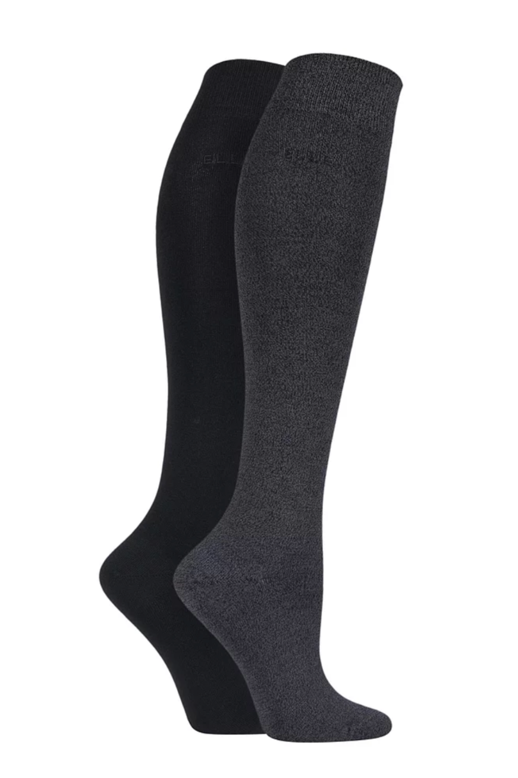 Womens Bamboo Plain Knee Highs 2-Pair - Grey