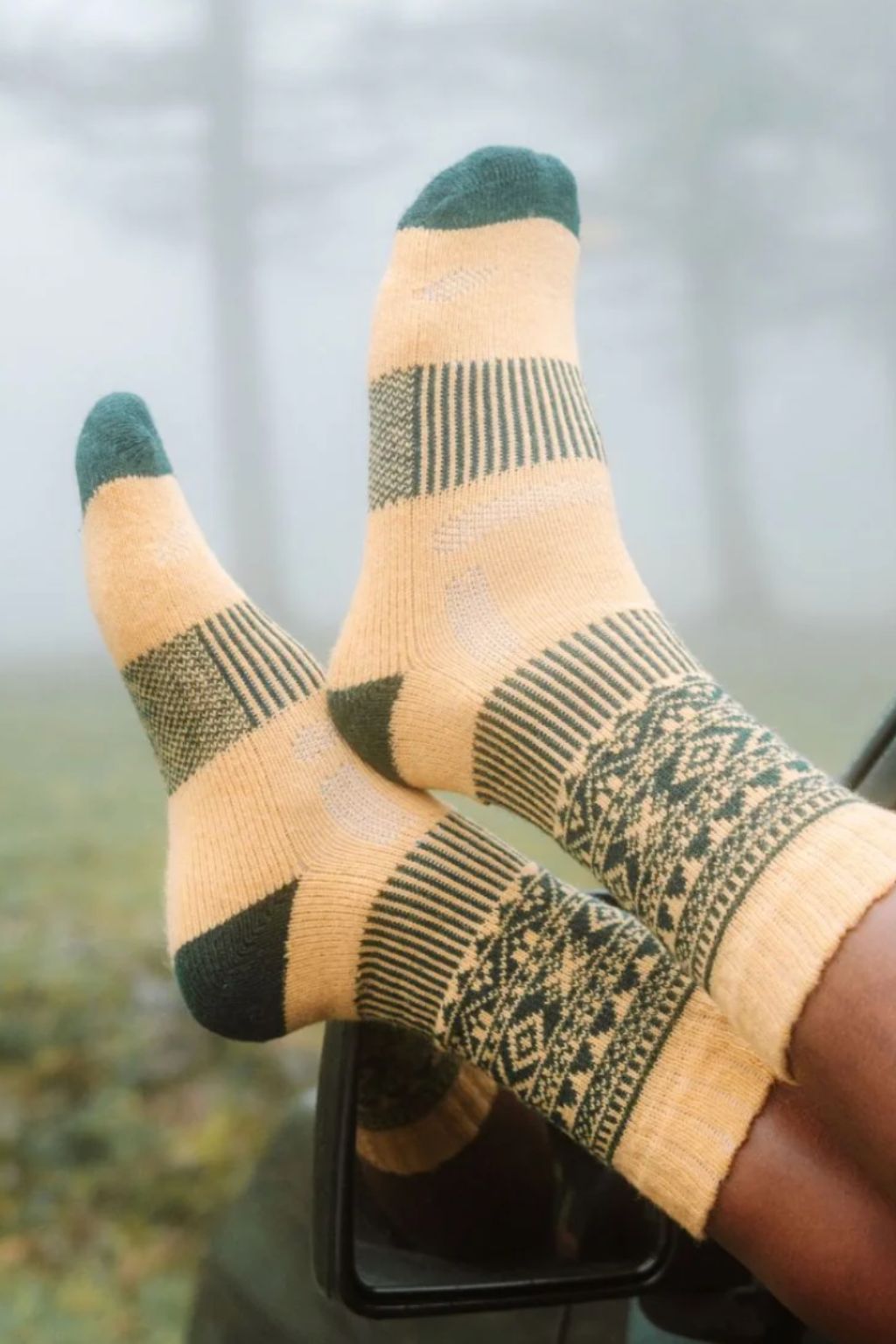 Explorer, Functional Socks For Men & Women - Green/Yellow
