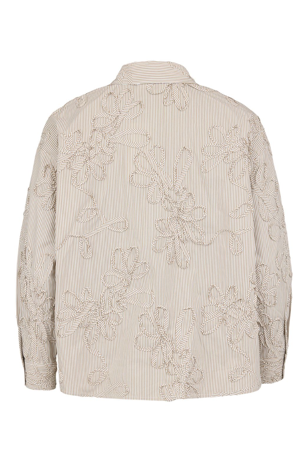 Caramel Stripe Blouse - White/Beige