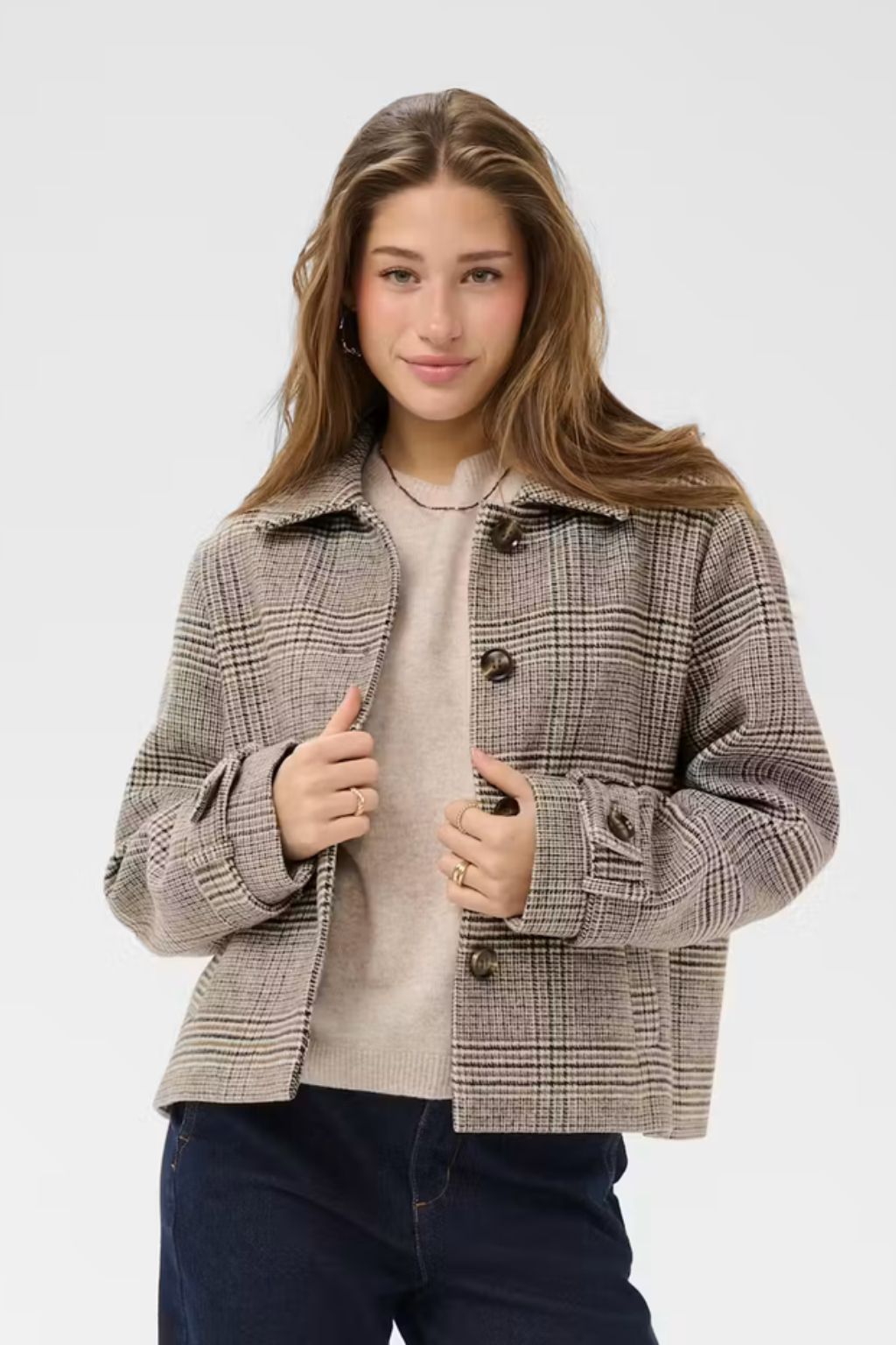 Georg Short Coat - Grey Check