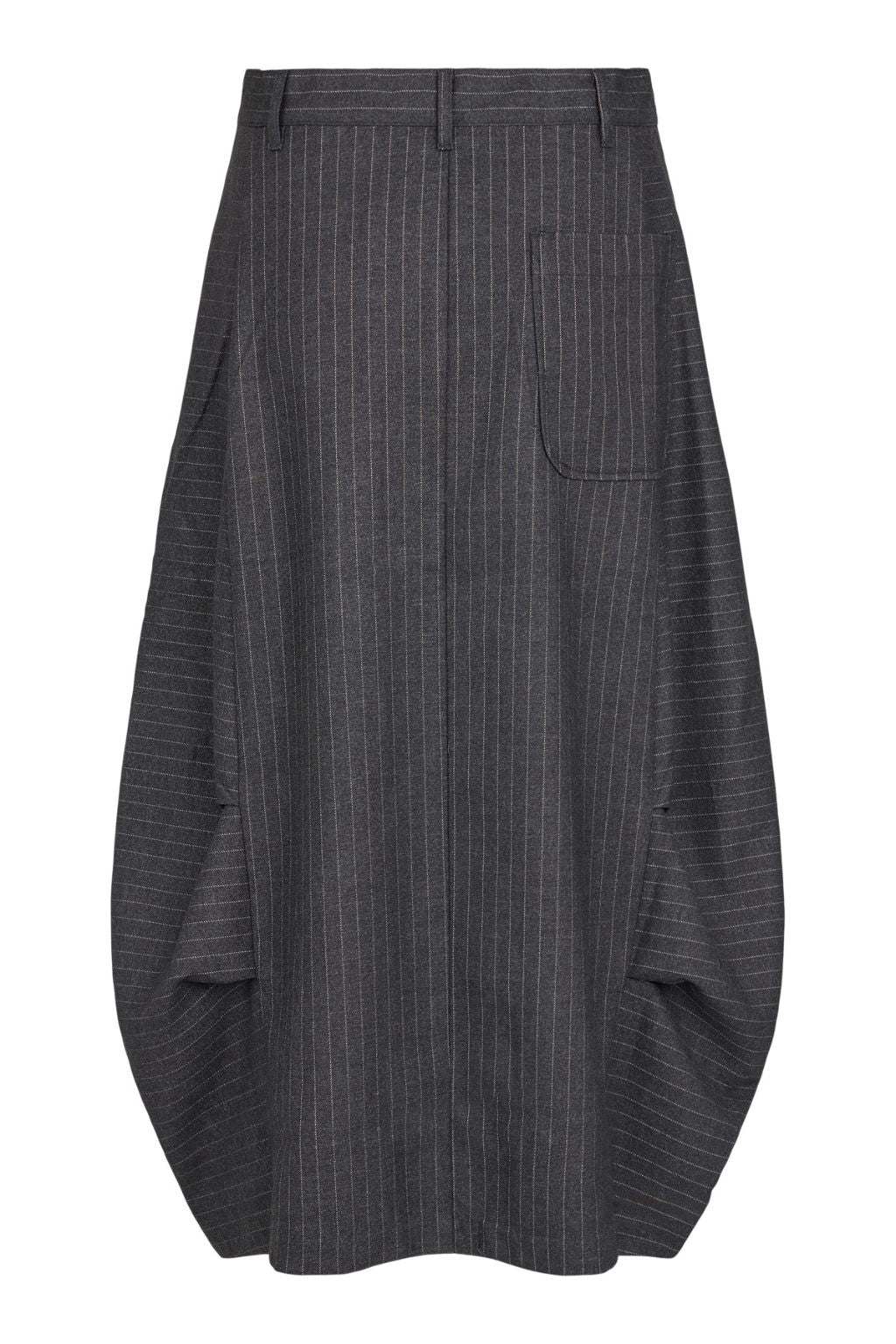 Pinstripe Bubble Skirt - Dark Grey Marl/Caramel Stripe