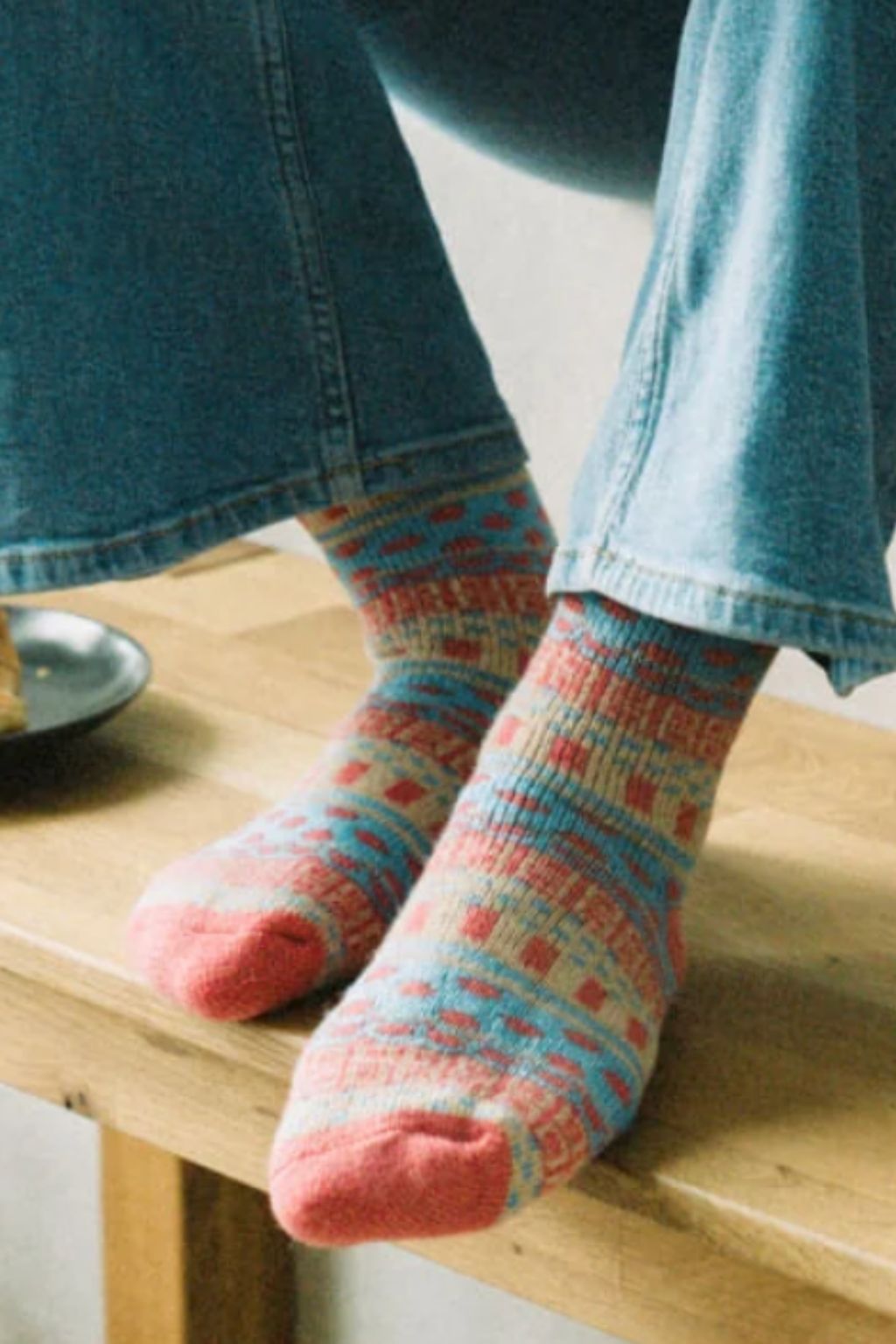 Sofia, Wool Socks For Men & Women - Pink/Cream/Orange/Yellow/Grey
