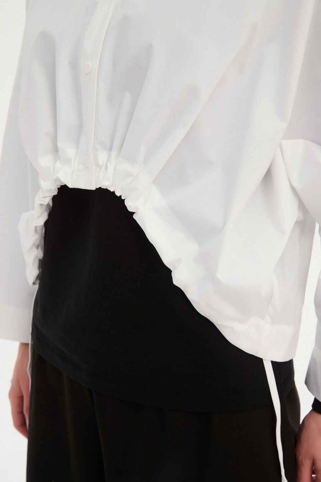 Wide Crop Poplin Overshirt - White