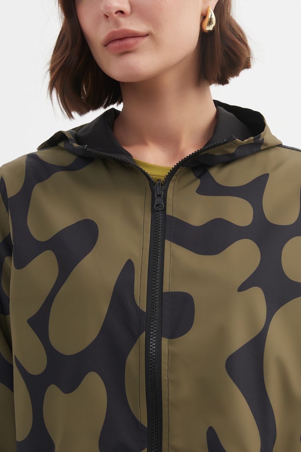 Reversible Print Windbreaker - Moss/Black Blot Print