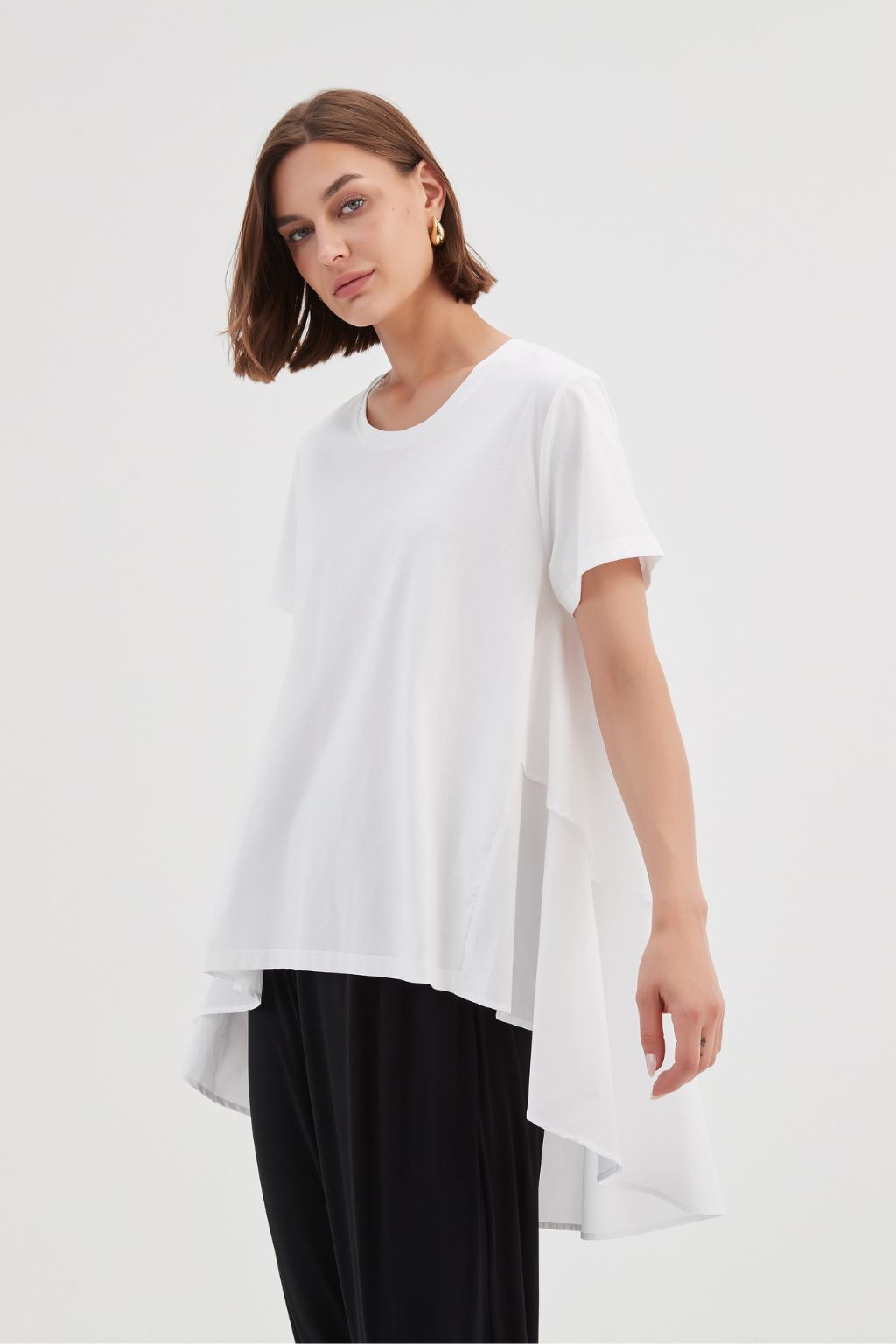 Tier Back Combi Tee - White