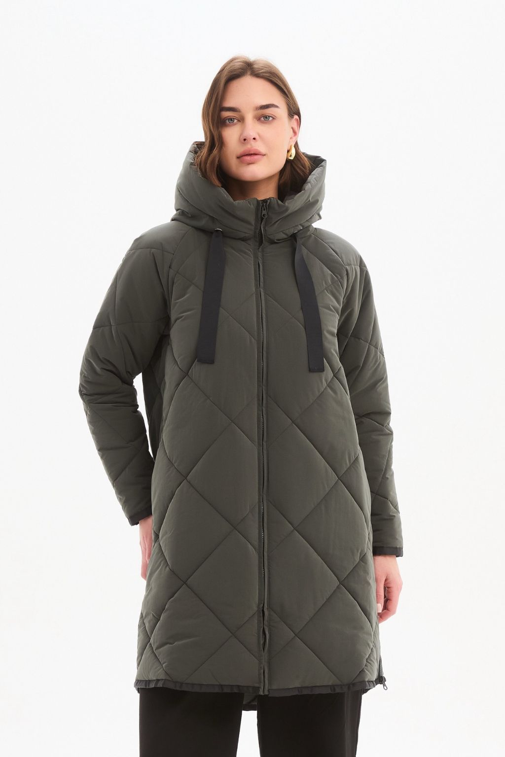 Zip Hem Coat - Steel
