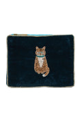 TABBY CAT ON DARK TEAL SMALL POUCH